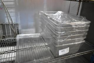ALL ONE MONEY! Lot of 6 Clear Poly Full Size Drop In Bins