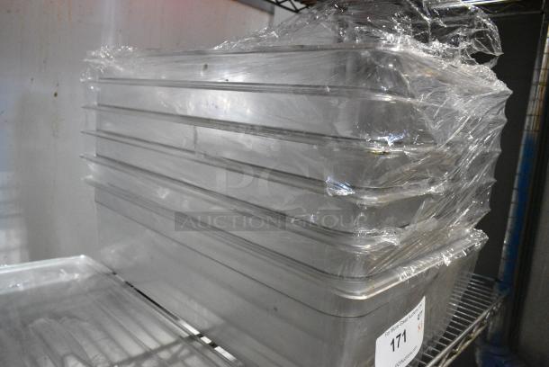 ALL ONE MONEY! Lot of 6 Clear Poly Full Size Drop In Bins - Image 2 of 2