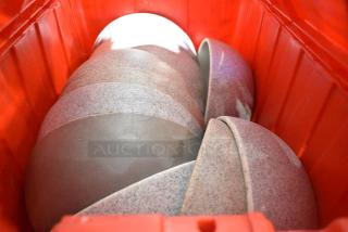 ALL ONE MONEY! Lot of Red Poly Bin w/ Contents Including Gray Bowls