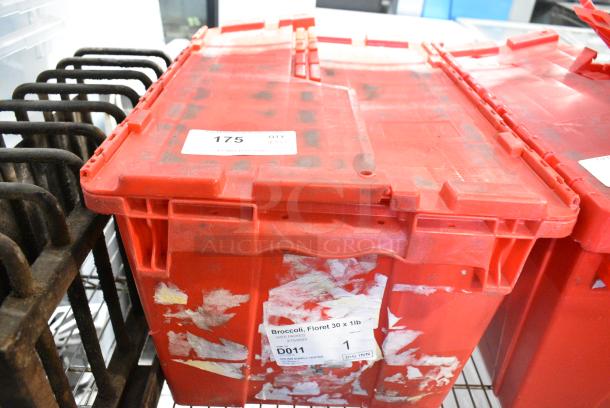 ALL ONE MONEY! Lot of Red Poly Bin w/ Contents Including Gray Bowls - Image 2 of 3
