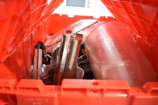 ALL ONE MONEY! Lot of Red Poly Bin w/ Contents Including Clear Poly Pitcher, Adapters.