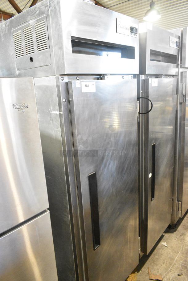 Delfield 6025XL-S Stainless Steel Commercial Single Door Reach In Cooler w/ Racks on Commercial Casters. 115 Volts, 1 Phase. Tested and Working! - Image 1 of 6