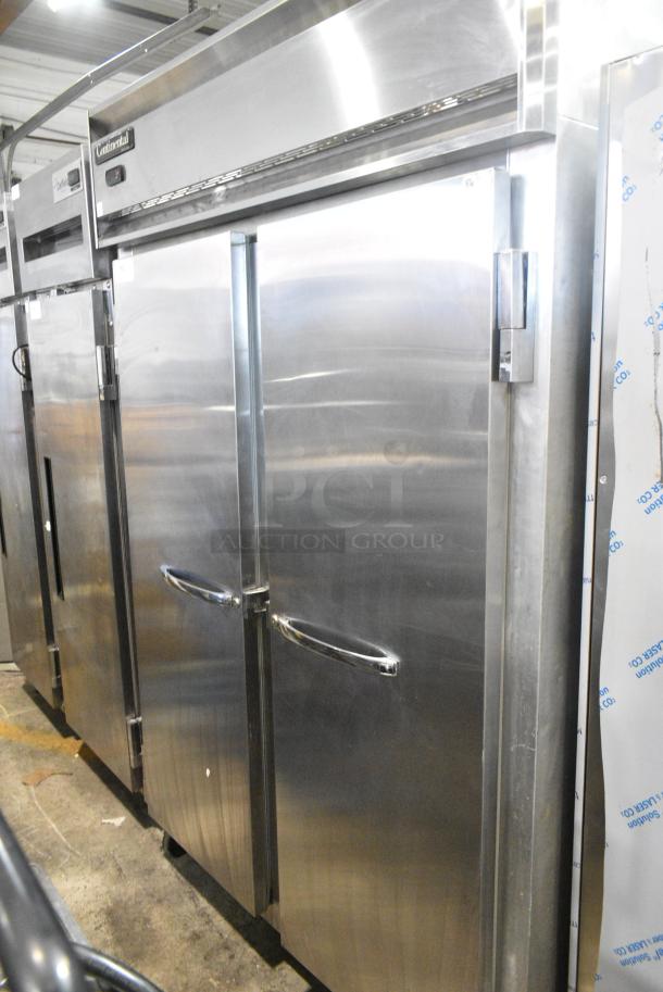 Continental 2F Stainless Steel Commercial 2 Door Reach In Freezer. 115 Volts, 1 Phase. Cannot Test Due To Cut Power Cord - Image 1 of 6