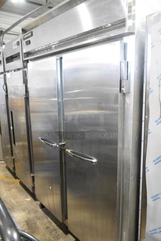Continental 2F Stainless Steel Commercial 2 Door Reach In Freezer. 115 Volts, 1 Phase. Cannot Test Due To Cut Power Cord