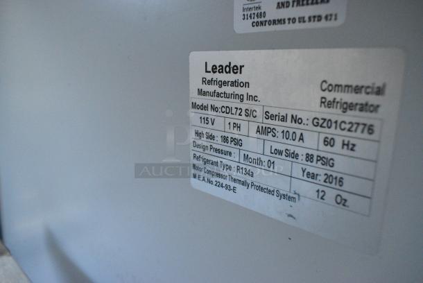 2016 Leader CDL72S/C Metal Commercial Floor Style Deli Display Case Merchandiser. 115 Volts, 1 Phase. Tested and Working! - Image 4 of 5