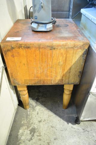 Butcher Block Wooden Cutting Station/ Cutting Board Table.