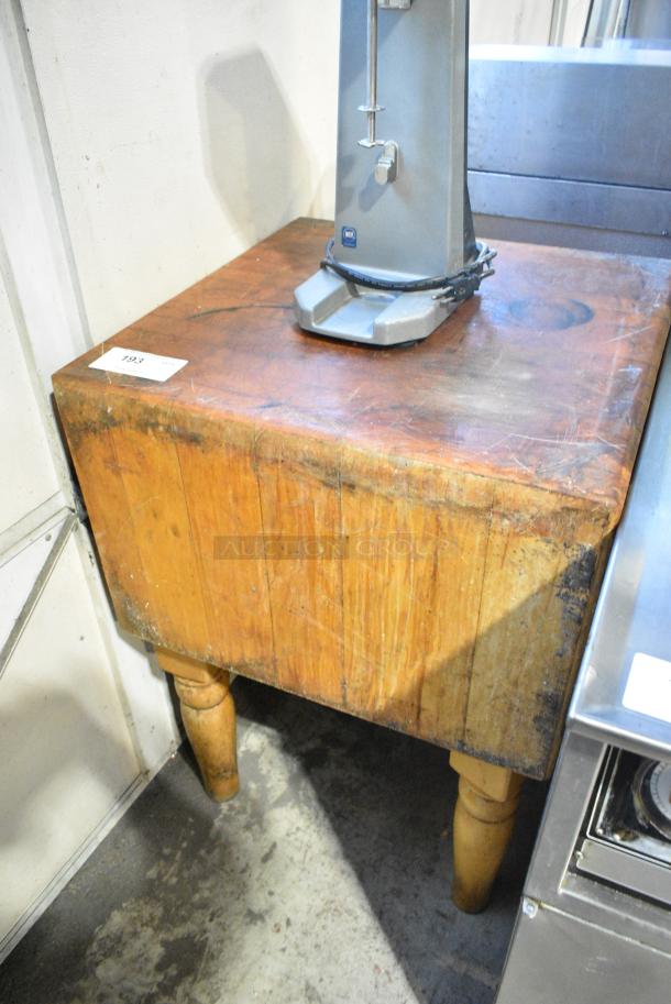Butcher Block Wooden Cutting Station/ Cutting Board Table. - Image 2 of 2