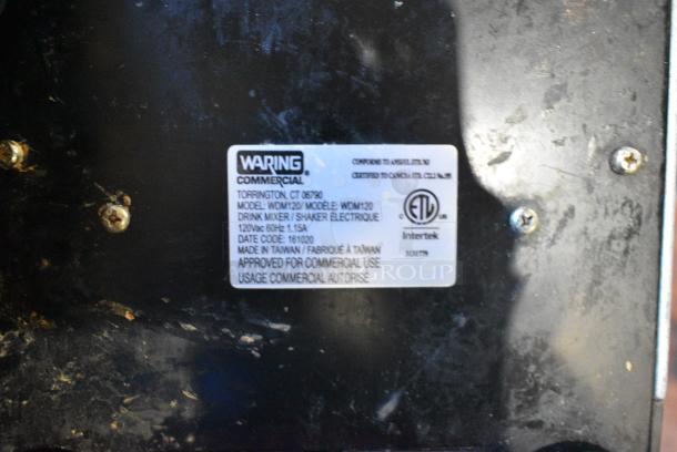 Waring WDM120 Metal Commercial Countertop Single Head Drink Mixer. 120 Volts, 1 Phase. Tested and Working! - Image 3 of 3