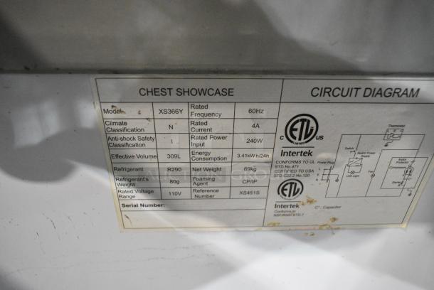 XS366Y Metal Chest Freezer Merchandiser. 115 Volts, 1 Phase. Tested and Working! - Image 4 of 4