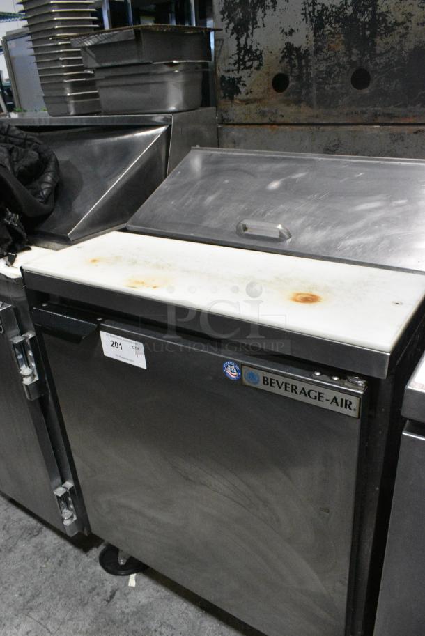 Beverag Air SPE27 Stainless Steel Commercial Sandwich Salad Prep Table Bain Marie Mega Top on Commercial Casters. 115 Volts, 1 Phase. Tested and Working! - Image 2 of 6