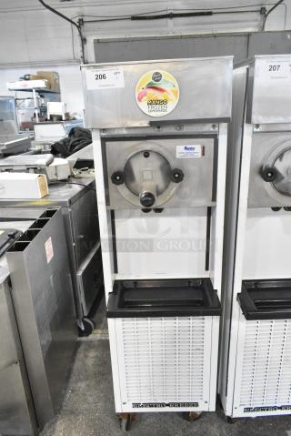 Electro Freeze RTA1-113 Stainless Steel Commercial Floor Style Air Cooled Single Flavor Frozen Beverage Machine on Commercial Casters. 230 Volts, 1 Phase.