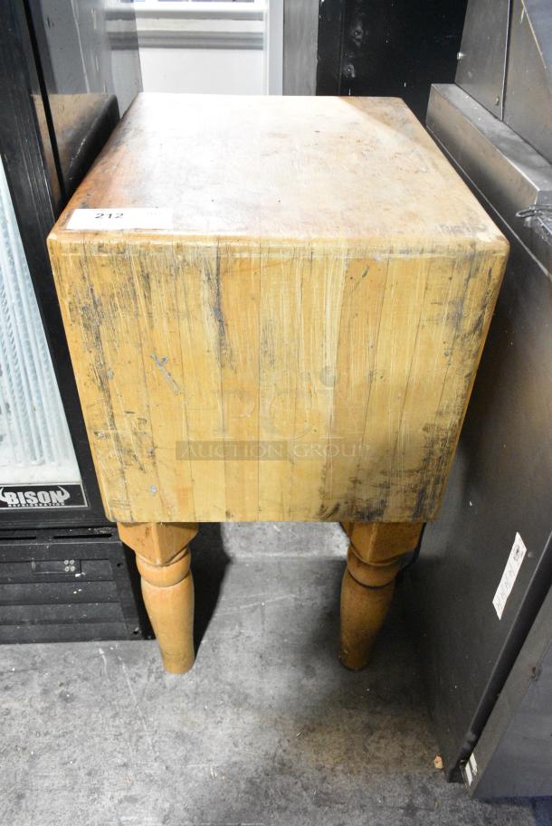 Butcher Block Wooden Cutting Station/ Cutting Board Table. - Image 1 of 3