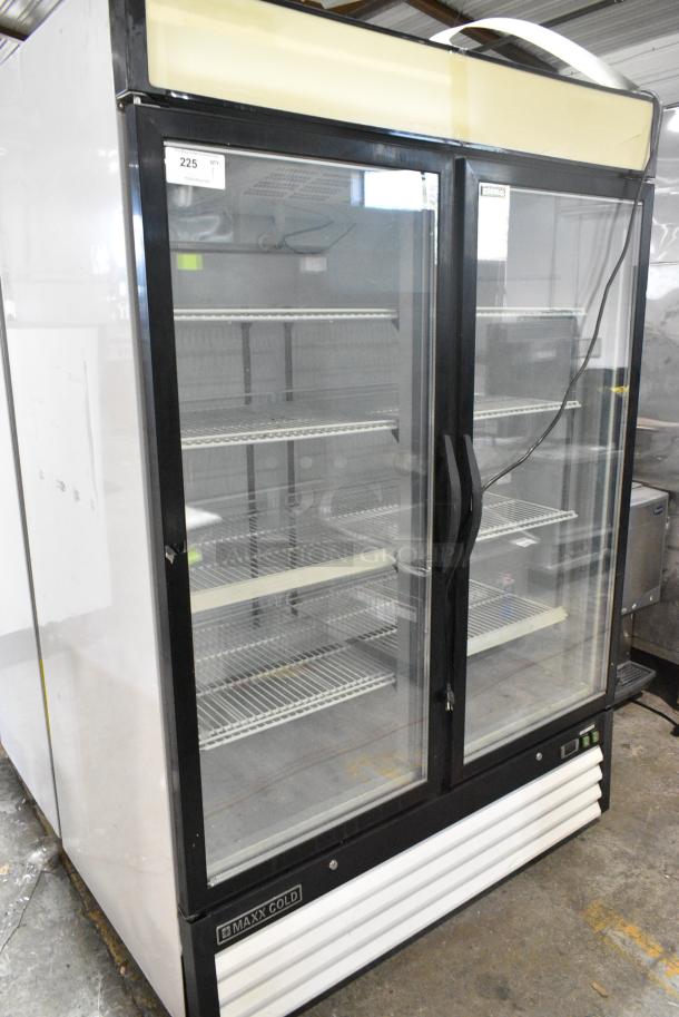 Maxx Cold MXM2-48F Metal Commercial 2 Door Reach In Freezer Merchandiser w/ Poly Coated Racks. 115 Volts, 1 Phase. Tested and Working! - Image 1 of 6