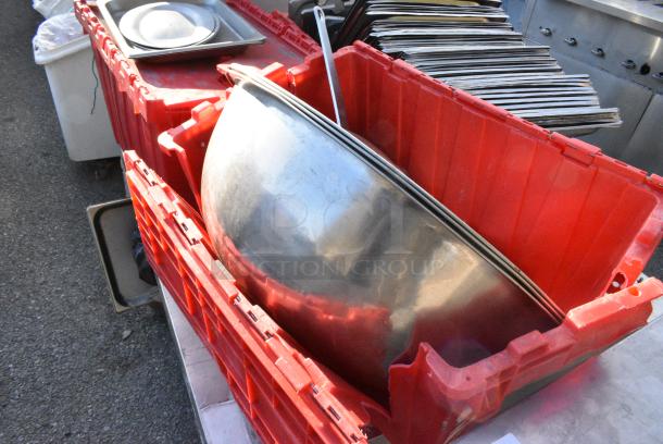 Stainless Steel Equipment Stand on Commercial Casters w/ Contents Including Metal Bowls, Baking Pans and Clear Poly Bins. - Image 2 of 4