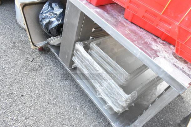 Stainless Steel Equipment Stand on Commercial Casters w/ Contents Including Metal Bowls, Baking Pans and Clear Poly Bins. - Image 4 of 4