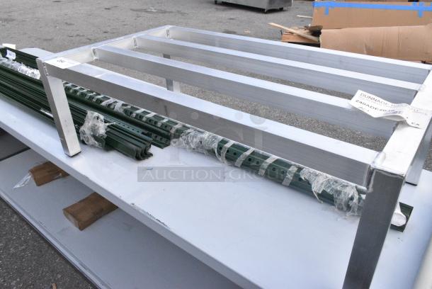 BRAND NEW SCRATCH AND DENT! Channel ADE2036 36" x 20" x 12" Heavy-Duty Tubular Style Aluminum Dunnage Rack - 2000 lb. Capacity - Image 3 of 3