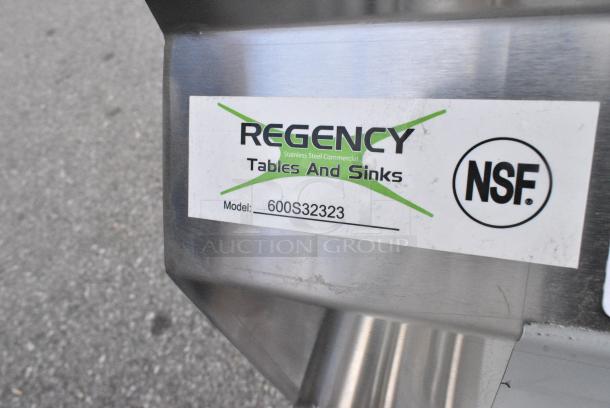 BRAND NEW SCRATCH AND DENT! Regency 600S32323 78" 16-Gauge Stainless Steel Three Compartment Commercial Sink. 23" x 23" x 12" Bowls - Image 2 of 2