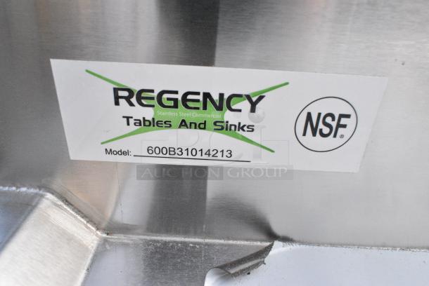 BRAND NEW SCRATCH AND DENT! Regency 600B31014213 Stainless Steel 3 Bowl Underbar Sink with Two Drainboards - 60" x 18 3/4" - Image 2 of 2