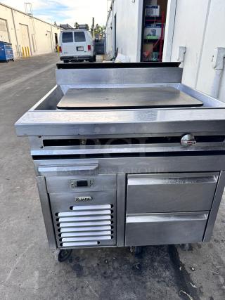Excellent Jade Commercial 36" Gas Griddle With Refrigerated Chef Base 120volt Tested and Working!