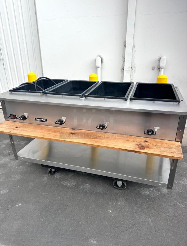 Late Model Serve Well Commercial 4 Bay Electric Steam Table 220volt Tested and Working! - Image 1 of 6