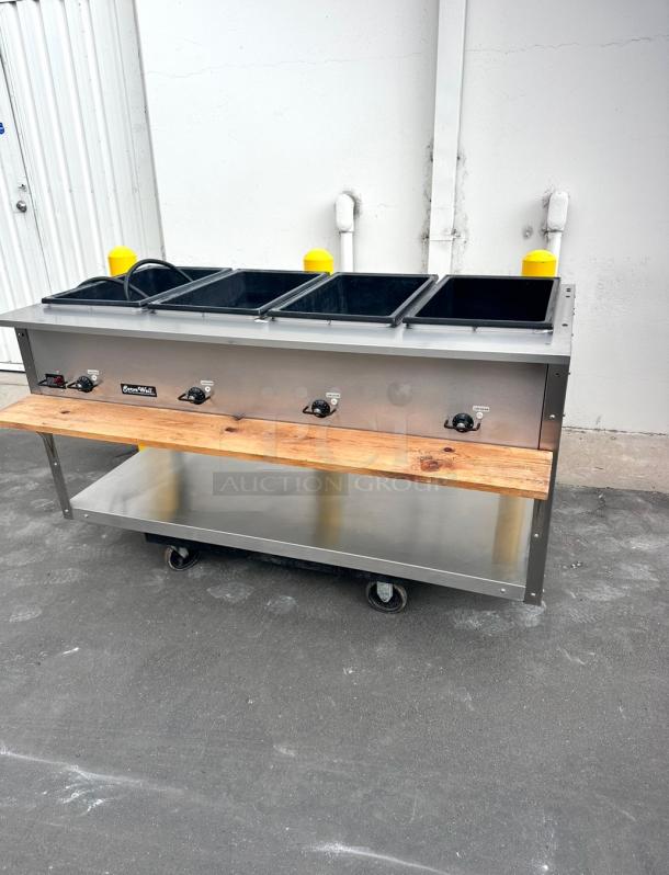 Late Model Serve Well Commercial 4 Bay Electric Steam Table 220volt Tested and Working! - Image 3 of 6