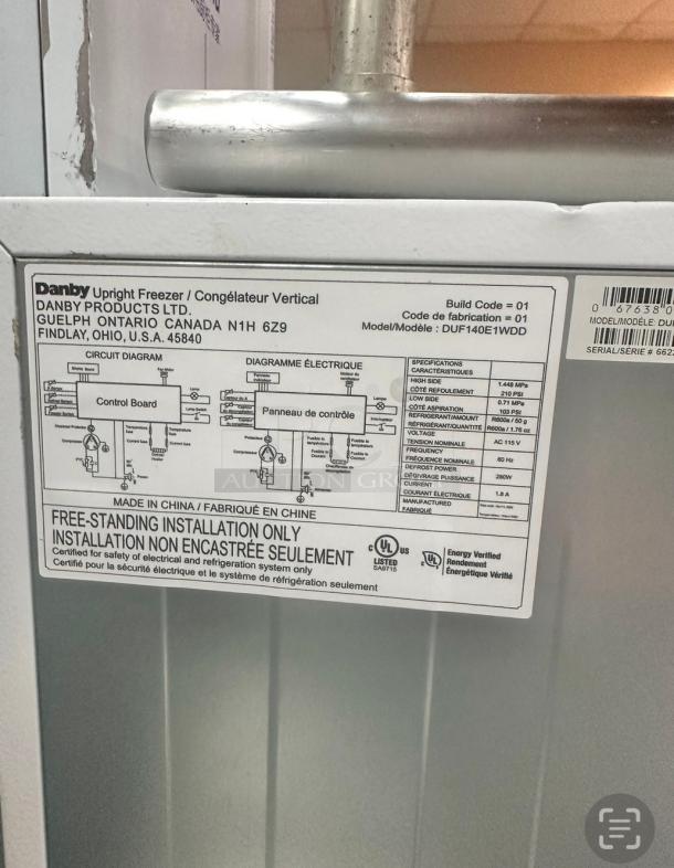 Nice Danby Commercial one door Freezer 115volt Tested and Working! - Image 9 of 10