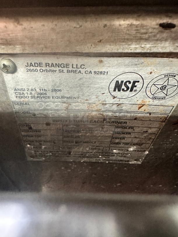 Nice Jade Commercial 18" Gas Griddle Tested and Working! - Image 7 of 9