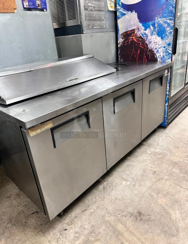 Awesome True TSSU-72-12 72"  Sandwich/Salad Prep Table w/ Refrigerated Base, 115v Tested and Working! - Image 1 of 7
