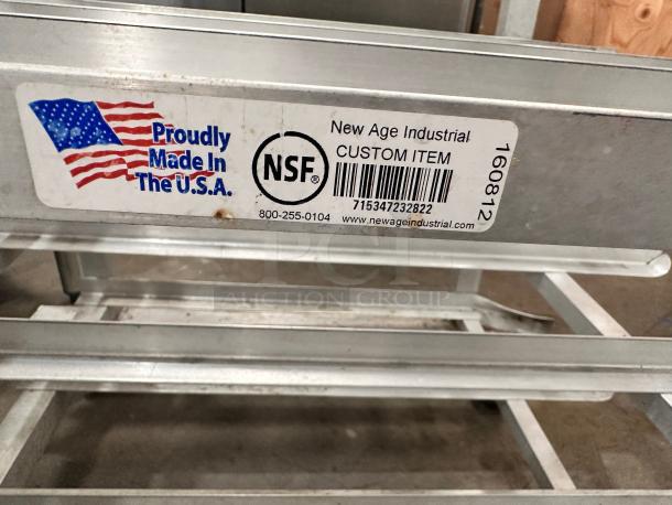Excellent New Age 1225 Mobile Stainless Work Top  Can Rack Holds (72) #10 Cans - Image 6 of 9