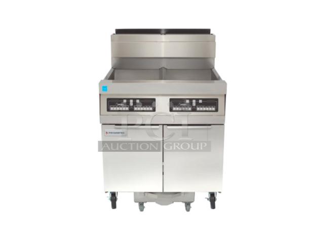 Nice Frymaster  Gas Fryer - (2) 80 lb  Gas With Filtration System Tested and Working! - Image 1 of 6