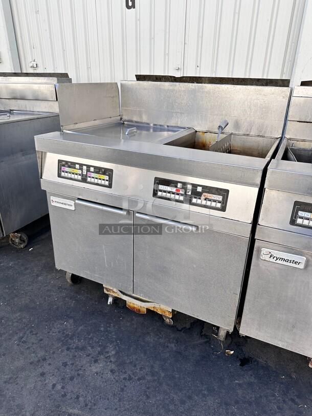 Nice Frymaster  Gas Fryer - (2) 80 lb  Gas With Filtration System Tested and Working! - Image 4 of 6