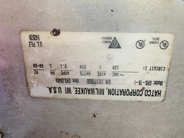 Nice Hatco 18" x 6" Glo-Ray Black Portable Heated Shelf Warmer - 100W 115volt Tested and Working! - Image 5 of 8