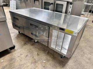 Excellent Delfield62" Four Drawer Refrigerated Chef Base 115 Volt Tested and Working!