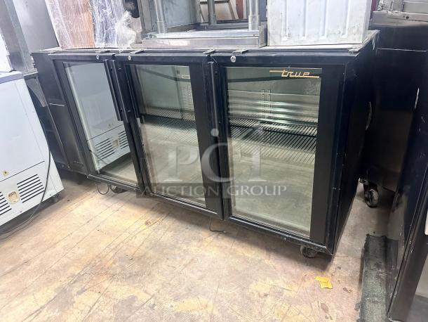 Awesome True  72" Back Bar Refrigerator - 3 Glass Doors 115v Tested and Working! - Image 1 of 9