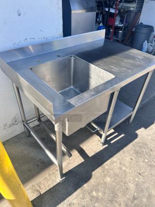 Commercial Heavy Duty Stainless Steel Table With Sink 50x31