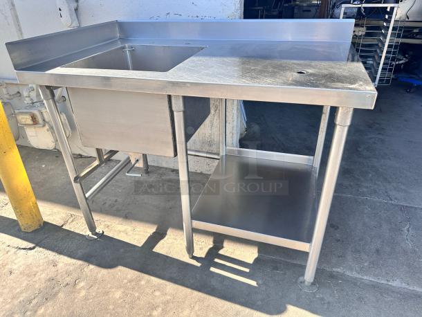 Commercial Heavy Duty Stainless Steel Table With Sink 50x31 - Image 3 of 9