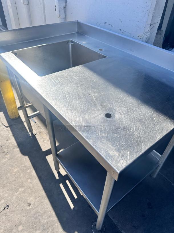 Commercial Heavy Duty Stainless Steel Table With Sink 50x31 - Image 5 of 9