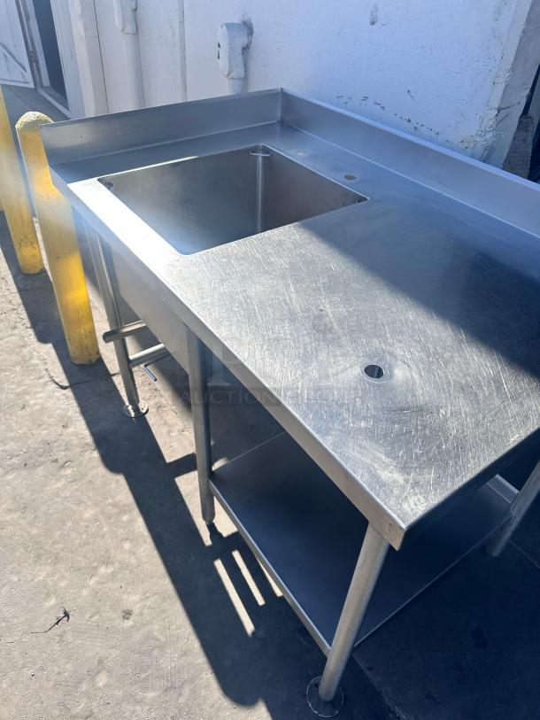 Commercial Heavy Duty Stainless Steel Table With Sink 50x31 - Image 7 of 9