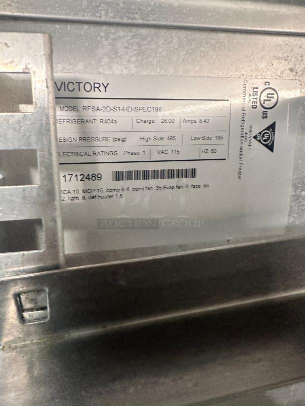Victory RFSA-2D-S1-HC UltraSpec™ Series Refrigerator/Freezer Combo 115volt Tested and Working! - Image 7 of 9