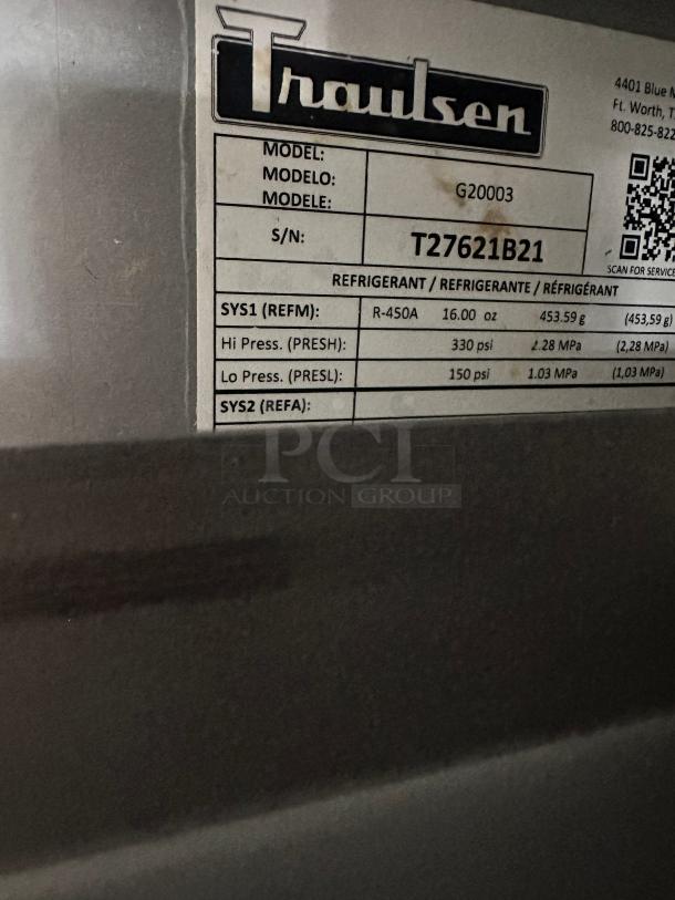 Excellent Traulsen G20003 52" Four Section Reach In Refrigerator 115v Tested and Working! - Image 6 of 8