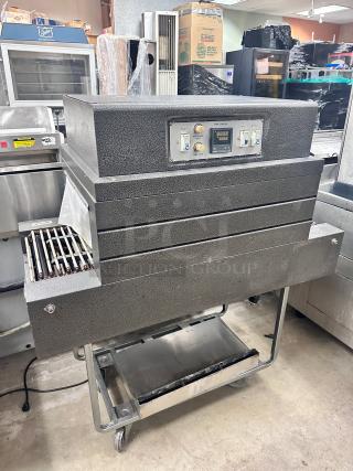 Commercial  SHRINK TUNNELS Screen Conveyor Heat Shrink Packaging Machine PP POF PVC film Shrink Packaging Machine 220Volt Tested and Working!