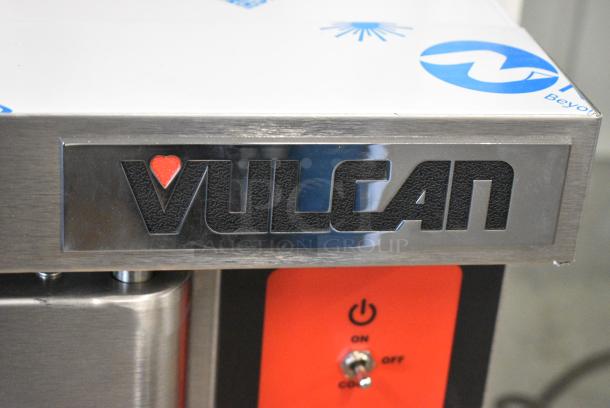 BRAND NEW SCRATCH AND DENT! Vulcan VC4GD-11D150K Stainless Steel Commercial Natural Gas Powered Full Size Convection Oven w/ View Through Doors, Metal Oven Racks and Thermostatic Controls. Tested and Working! - Image 2 of 5