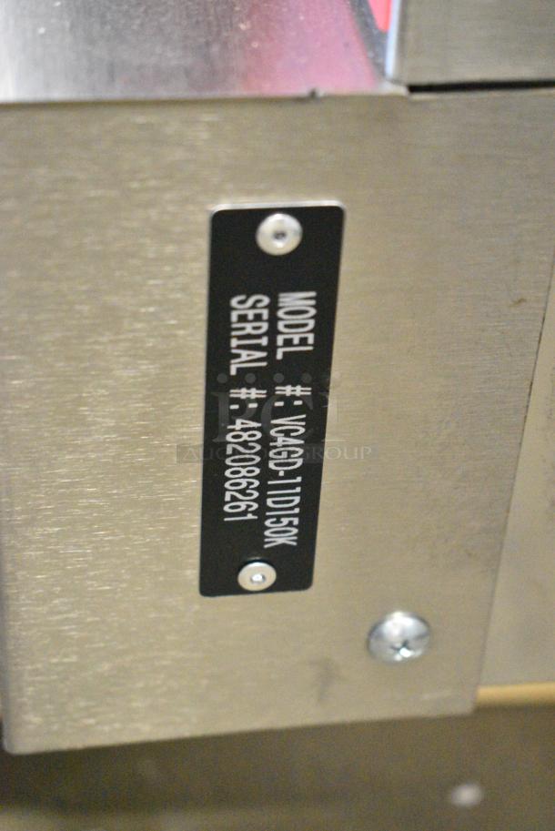 BRAND NEW SCRATCH AND DENT! Vulcan VC4GD-11D150K Stainless Steel Commercial Natural Gas Powered Full Size Convection Oven w/ View Through Doors, Metal Oven Racks and Thermostatic Controls. Tested and Working! - Image 5 of 5