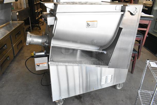 2021 Hobart MG1532 Metal Commercial Floor Style Meat Mixer Grinder on Commercial Casters. 208 Volts, 3 Phase. - Image 2 of 10