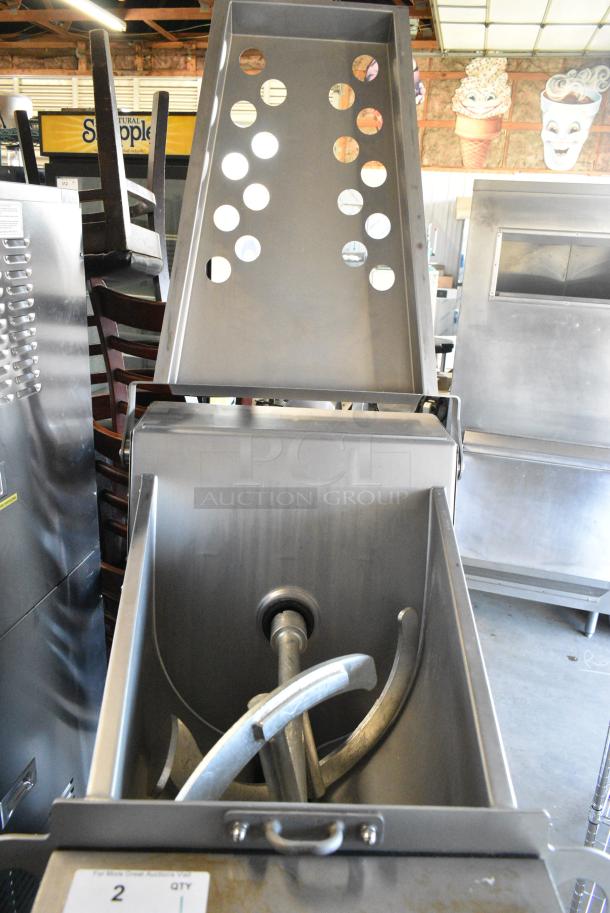 2021 Hobart MG1532 Metal Commercial Floor Style Meat Mixer Grinder on Commercial Casters. 208 Volts, 3 Phase. - Image 6 of 10