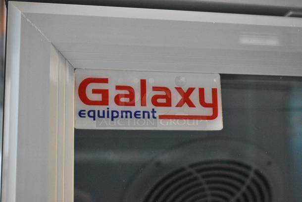 BRAND NEW SCRATCH AND DENT! Galaxy 177GDN5RBW Metal Commercial Single Door Reach In Cooler Merchandiser with Red, White, and Blue LED Lighting. 110-120 Volts, 1 Phase. Tested and Working! - Image 2 of 6
