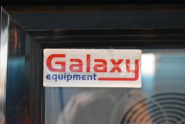 BRAND NEW SCRATCH AND DENT! Galaxy 177GDN5RBB Metal Commercial Single Door Reach In Cooler Merchandiser with Red, White, and Blue LED Lighting. 110-120 Volts, 1 Phase. Tested and Working! - Image 2 of 5