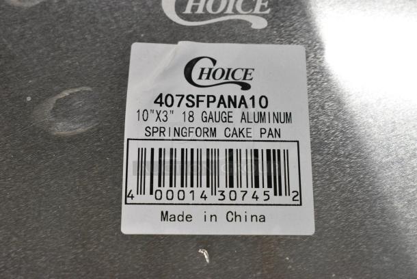 11 BRAND NEW SCRATCH AND DENT! Choice 407SFPANA10 10" x 3" Natural Finish Aluminum Springform Cake Pan. 11 Times Your Bid! - Image 5 of 5