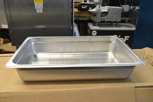 6 BRAND NEW SCRATCH AND DENT! 4070049 Choice Full Size 4" Deep 24 Gauge Anti-Jam Stainless Steel Steam Table / Hotel Pan. 6 Times Your Bid! - Image 1 of 5