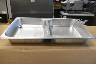 BRAND NEW SCRATCH AND DENT! Box of 12 4070112D Choice Economy 8 Qt. Full Size Chafer Divided Food Pan